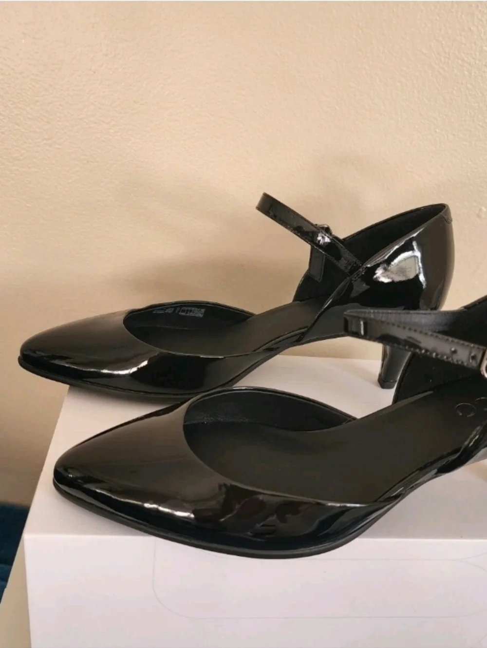 🌺ECCO Women's Shape 45 Pointy Sleek Maryjane Pump, Black, Size 7 NWOB - Picture 8 of 12